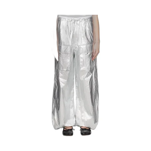 Drawstring-Fastening Metallic Trousers