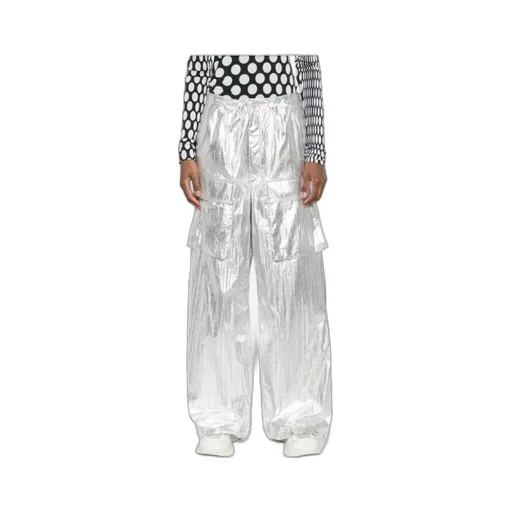 Drawstring-Fastening Metallic Trousers