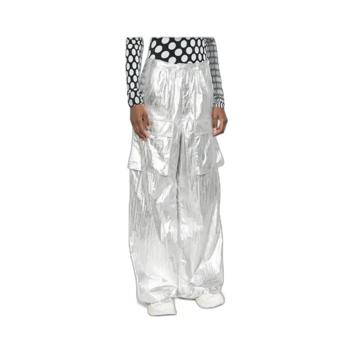 Drawstring-Fastening Metallic Trousers