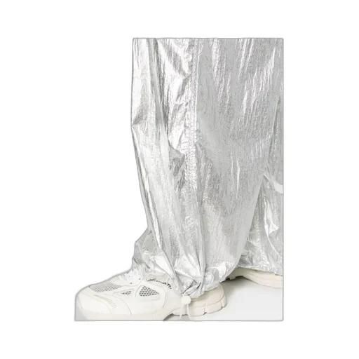 Drawstring-Fastening Metallic Trousers