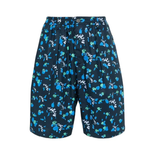 Marni Allover Abstract-Print Deck Shorts