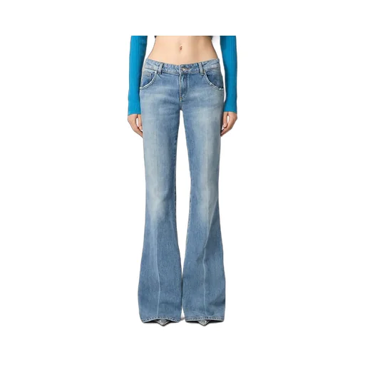 Flared-Leg Cotton Jeans