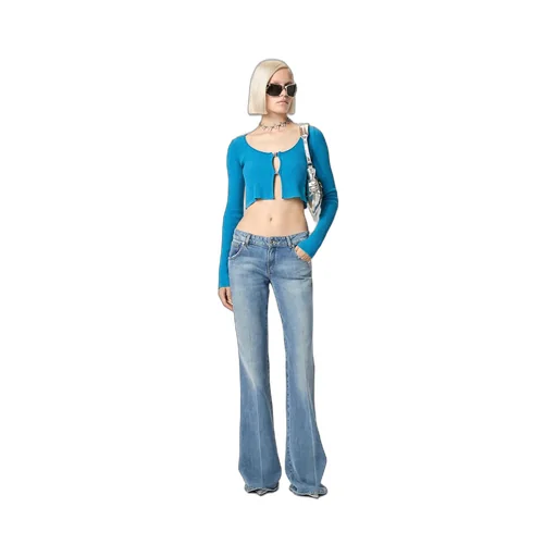 Flared-Leg Cotton Jeans