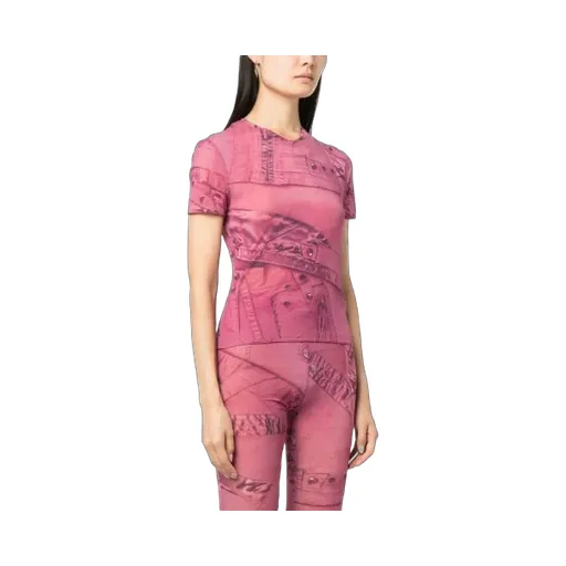 Graphic-Print Semi-Sheer T-Shirt