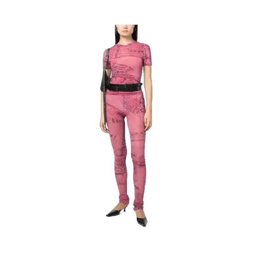 Graphic-Print Semi-Sheer T-Shirt