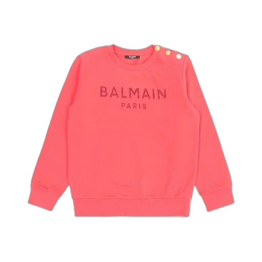 Balmain Kids Logo Embellished Crewneck Sweatshirt