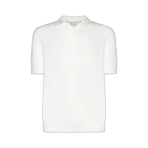 Brunello Cucinelli Short Sleeved Knitted Polo Shirt