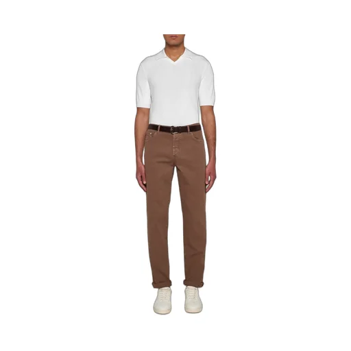 Brunello Cucinelli Short Sleeved Knitted Polo Shirt