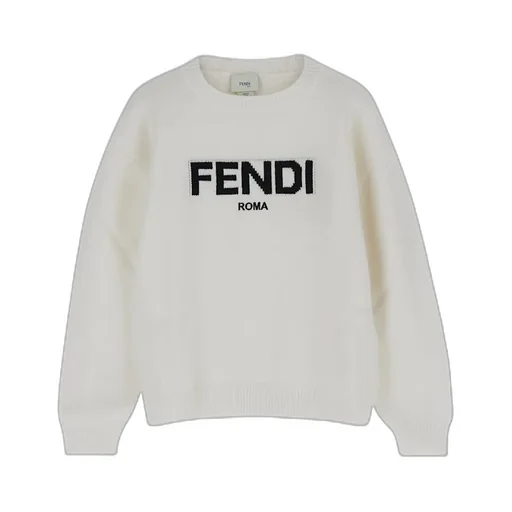Fendi Kids Logo Lettering Crewneck Jumper
