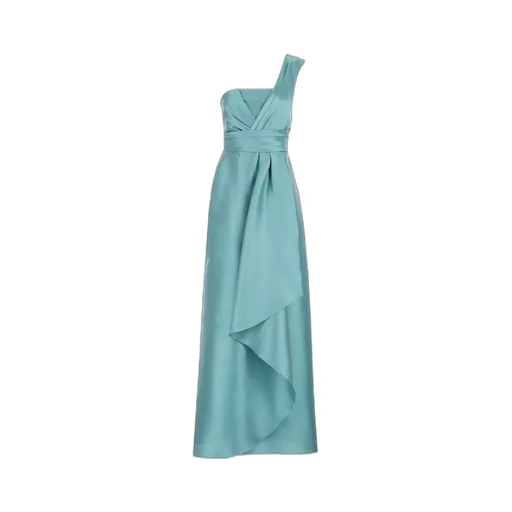 Asymmetrical Pleated Shoulder Dress