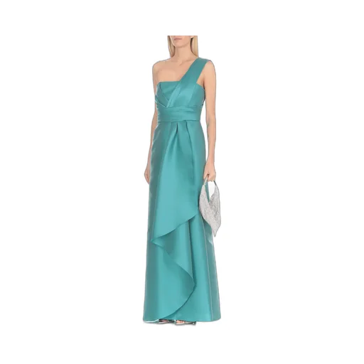 Asymmetrical Pleated Shoulder Dress