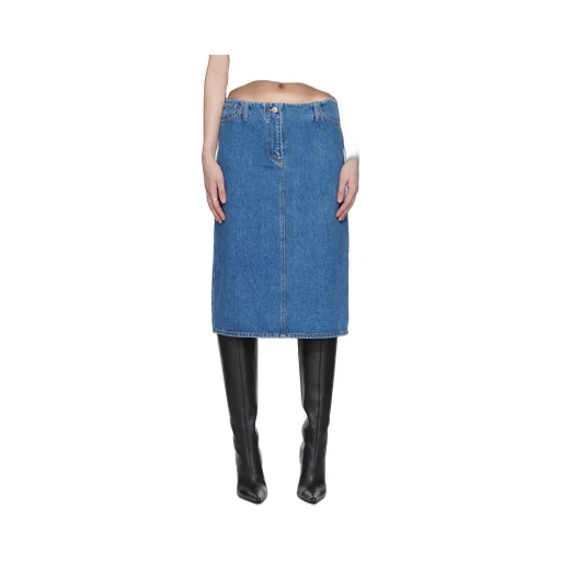 Magda Butrym Straight Hem Midi Denim Pencil Skirt