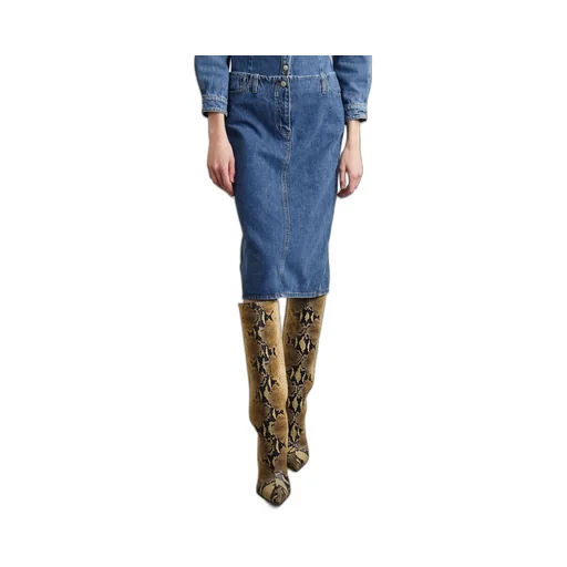 Magda Butrym Straight Hem Midi Denim Pencil Skirt