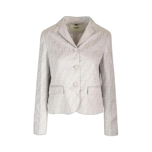 Fendi Single-Breasted Ff Jacquard Satin Jacket
