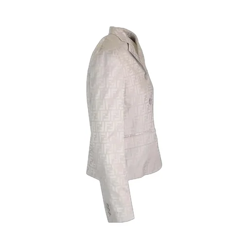Fendi Single-Breasted Ff Jacquard Satin Jacket