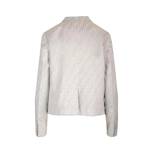 Fendi Single-Breasted Ff Jacquard Satin Jacket