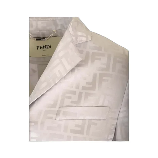 Fendi Single-Breasted Ff Jacquard Satin Jacket