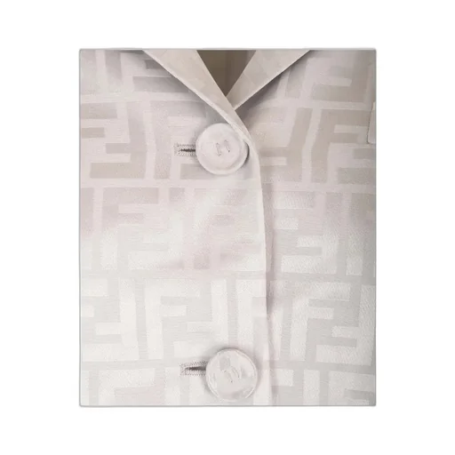 Fendi Single-Breasted Ff Jacquard Satin Jacket