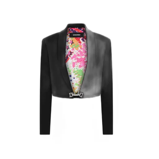 Dsquared2 Logo-Plaque Long-Sleeved Cropped Blazer