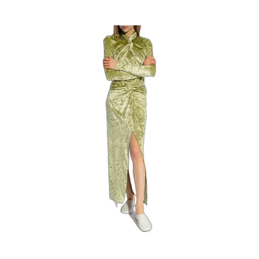 Nanushka Iride Twist-Front Crushed Velvet Top