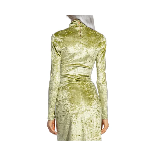 Nanushka Iride Twist-Front Crushed Velvet Top
