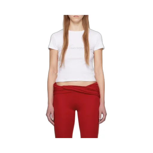 Blumarine Logo Embellished Crewneck T-Shirt