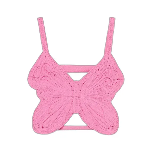 Blumarine Butterfly Cut-Out Detailed Cropped Top