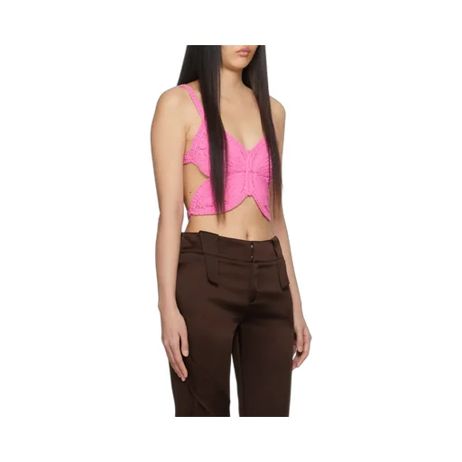 Blumarine Butterfly Cut-Out Detailed Cropped Top