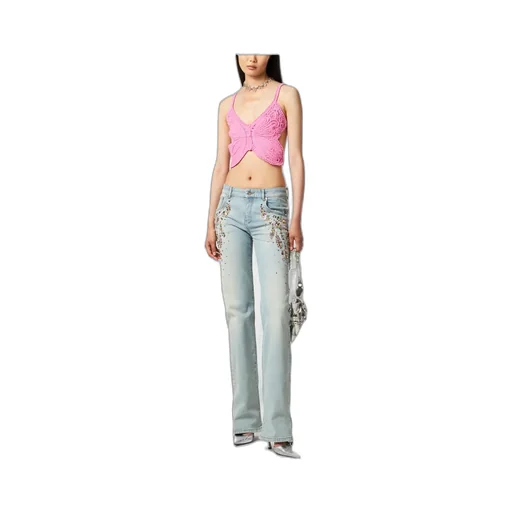 Blumarine Butterfly Cut-Out Detailed Cropped Top