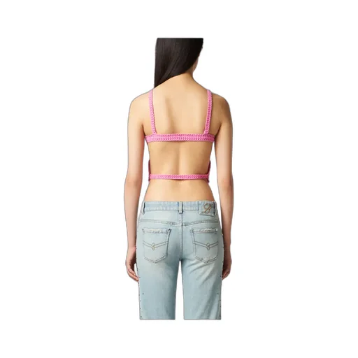 Blumarine Butterfly Cut-Out Detailed Cropped Top
