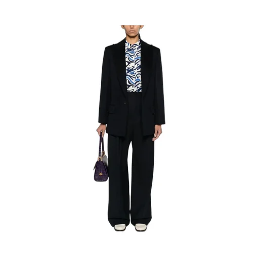 Peak-Lapels Single-Breasted Blazer