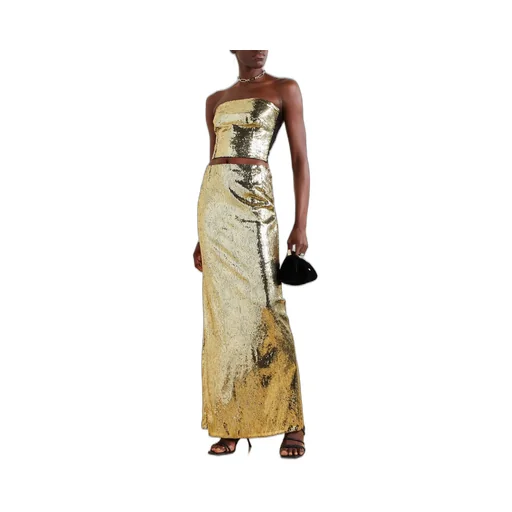 Sequin-Embellished Strapless Top