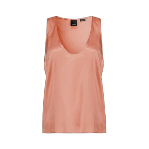 Pinko V-Neck Satin Sleeveless Top