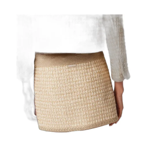 Miu Miu Logo-Patch Sequined Tweed Mini Skirt