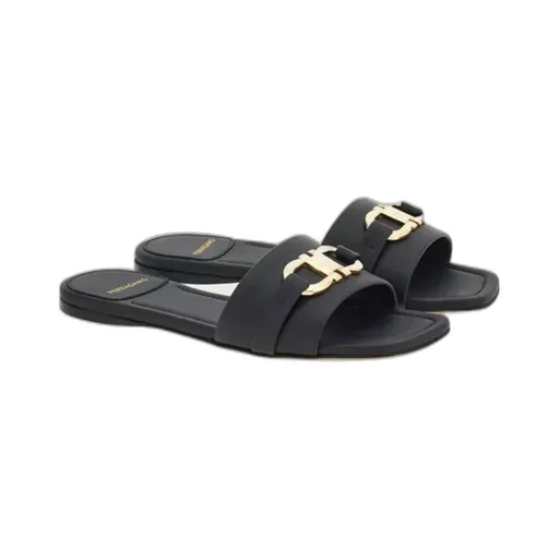 Salvatore Ferragamo Logo Plaque Flat Sandals