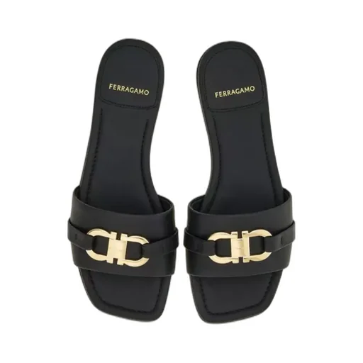 Salvatore Ferragamo Logo Plaque Flat Sandals
