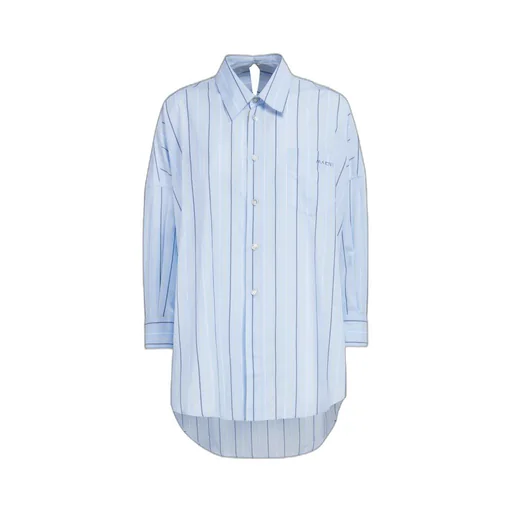 Marni Logo Embroidered Striped Shirt