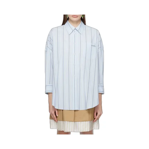 Marni Logo Embroidered Striped Shirt