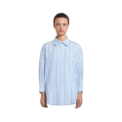 Marni Logo Embroidered Striped Shirt