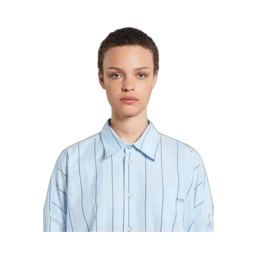 Marni Logo Embroidered Striped Shirt