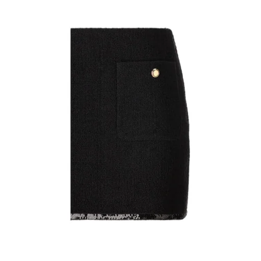 Wool Sequined Trimmed Skirt