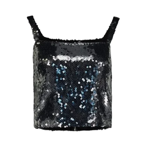 Sequin-Embellished Cropped Top