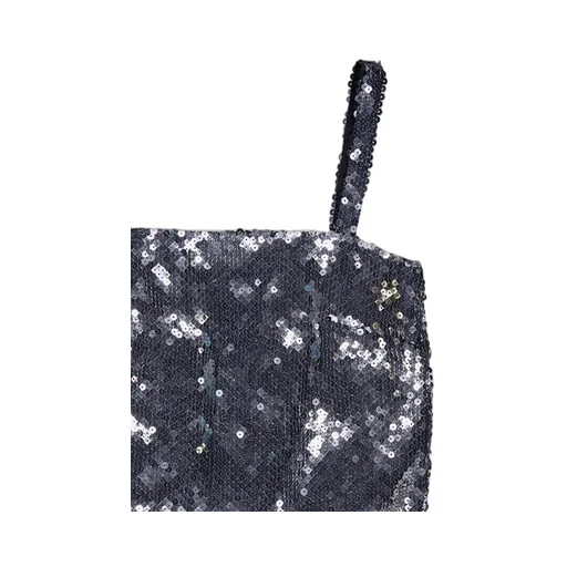 Sequin-Embellished Cropped Top