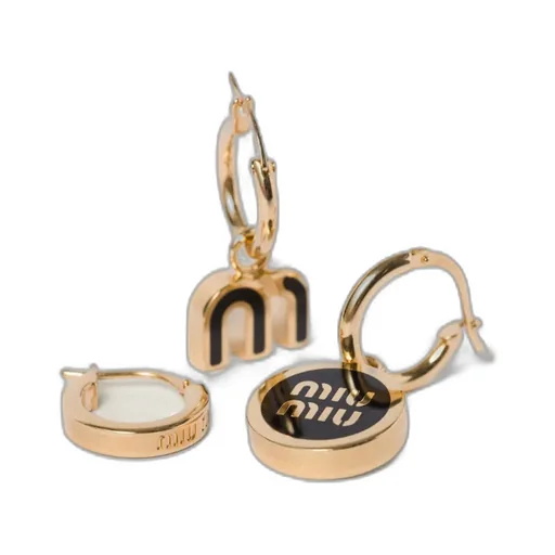 Miu Miu Set Of Three Clasp Fastened Hoop Earrings