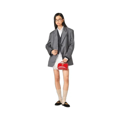 Leather And Patent Leather Shoulder Bag