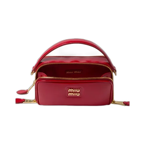 Leather And Patent Leather Shoulder Bag