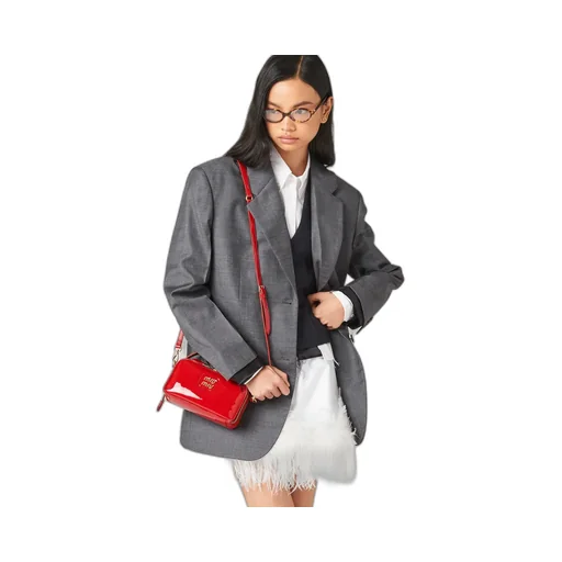 Leather And Patent Leather Shoulder Bag