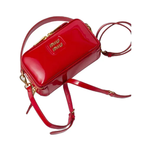 Leather And Patent Leather Shoulder Bag