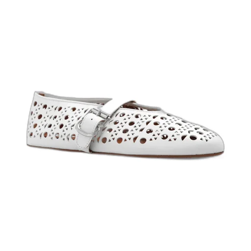 AlaÏA Cut-Out Buckle Detailed Ballet Flats