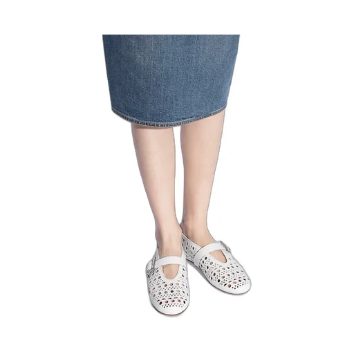AlaÏA Cut-Out Buckle Detailed Ballet Flats